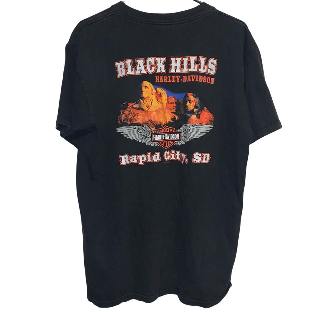 2003 Harley Davidson Black Hills Rapid City SD Mount Rushmore Double Sided Shirt